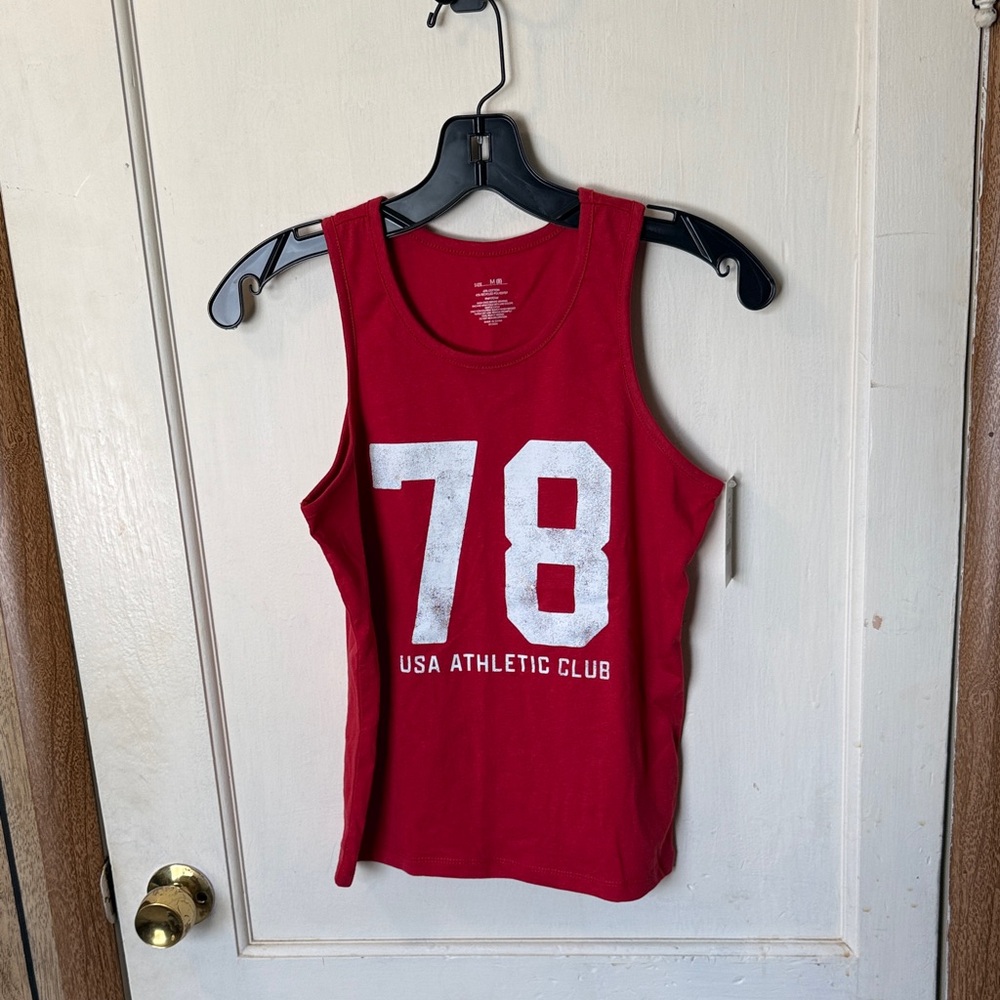⭐️ 2/$12 Red '78 USA Athletic Club' Tank Top- Single Item